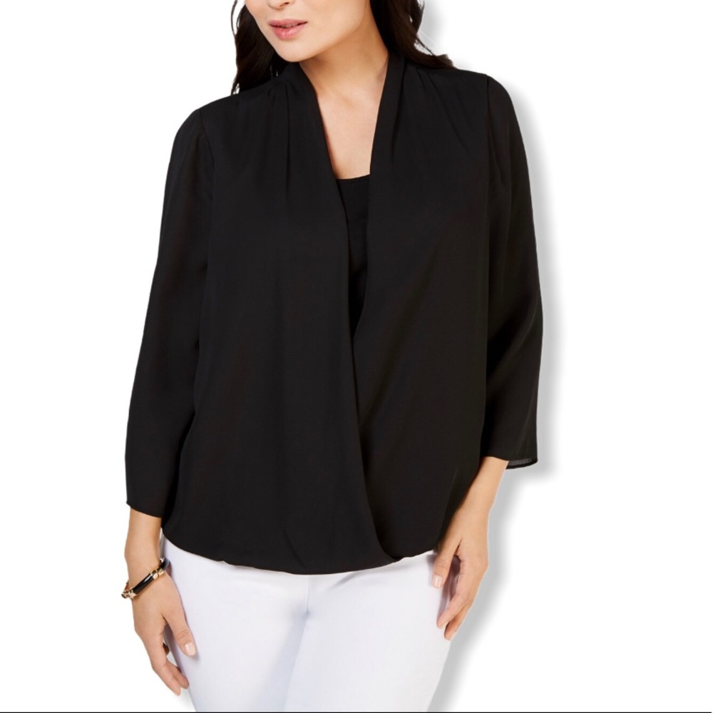 Charter Club Petite Surplice Top